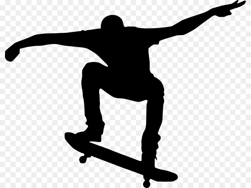 Skateboard Skateboarding Silhouette Sport Skateboarder Black, Gray Png Image