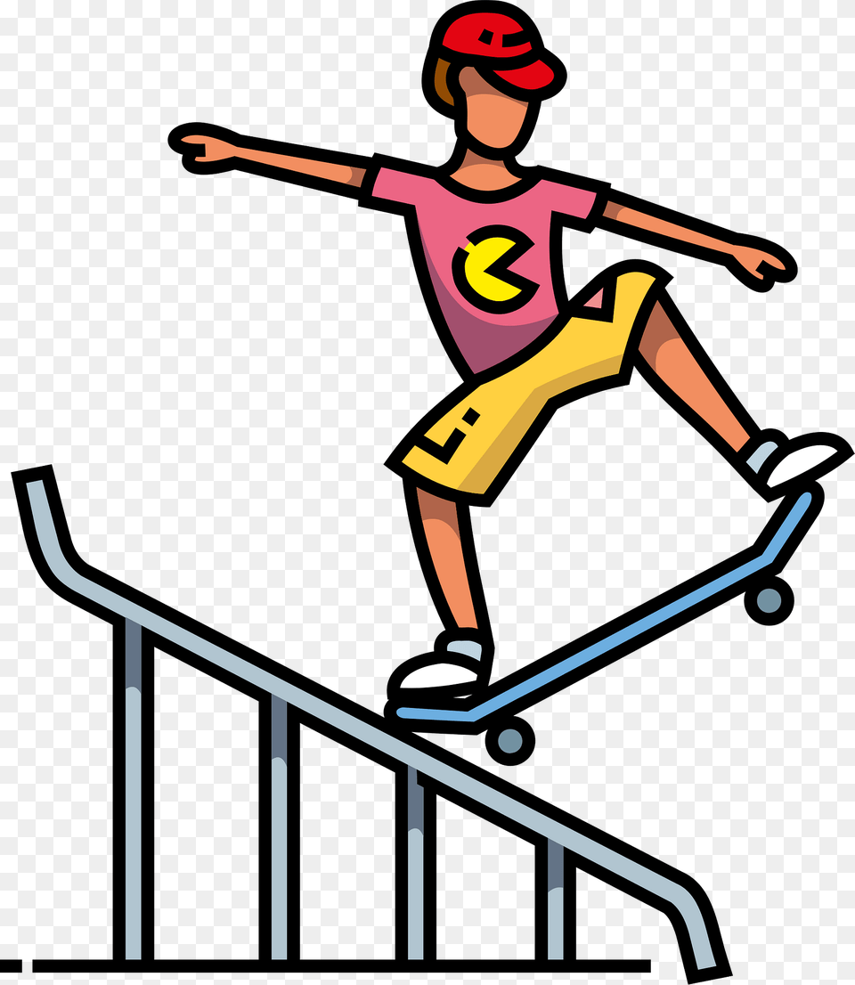 Skateboarder Clipart, Handrail, Person, Skateboard, Face Free Transparent Png
