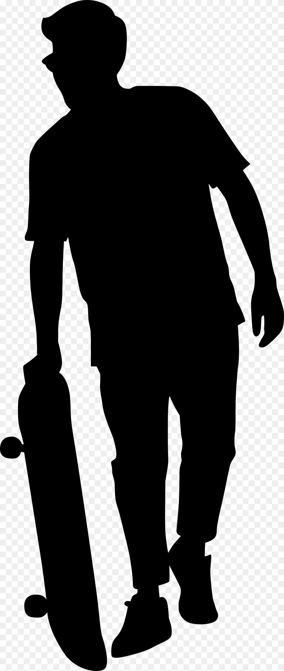 Skateboarder Silhouette, Gray Free Transparent Png