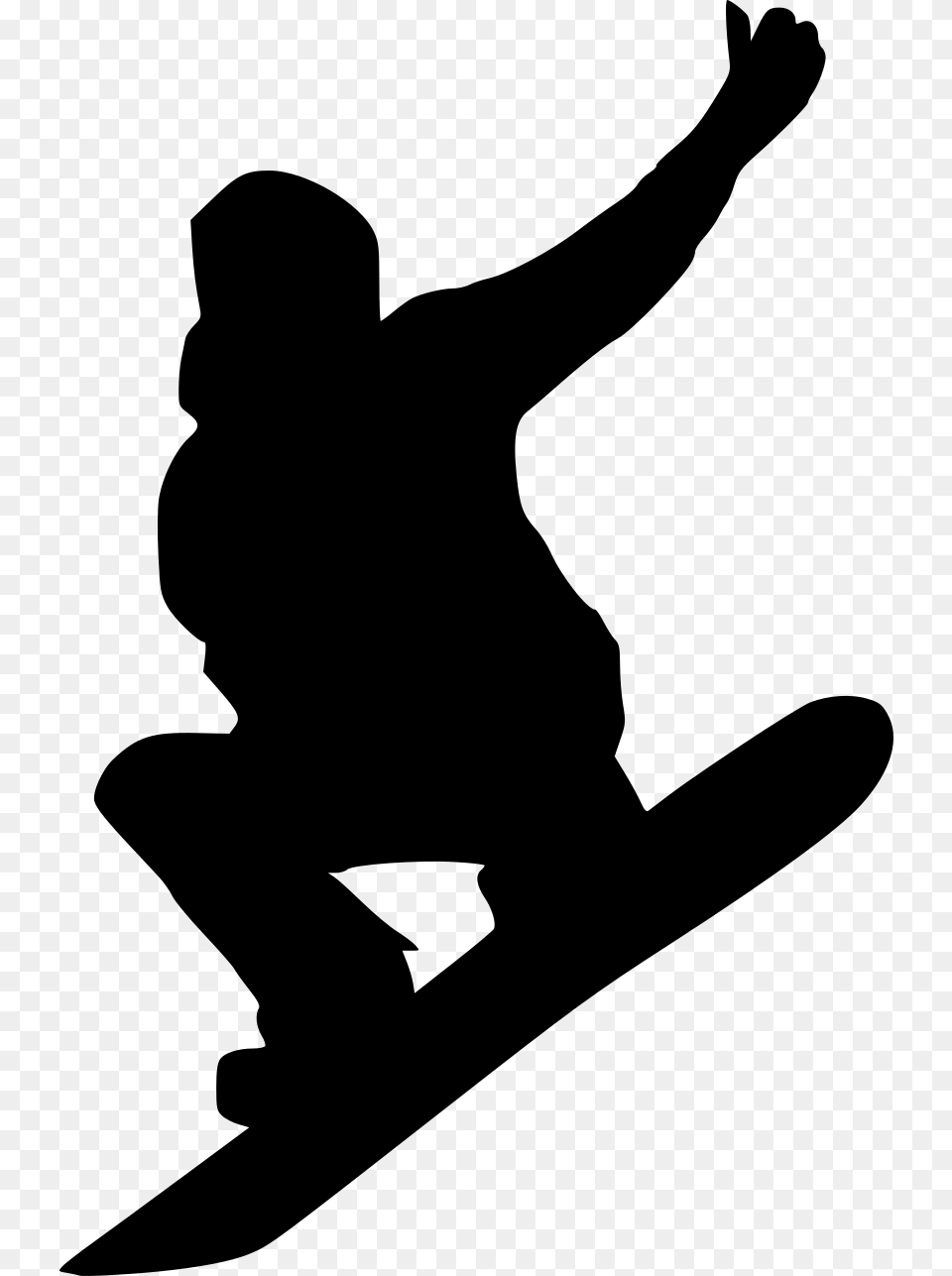 Skateboarder Snowboarding Clipart, Gray Free Png Download