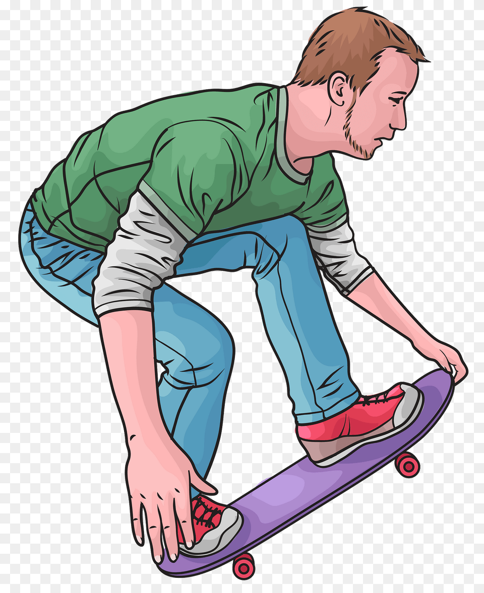 Skateboarding Clipart, Person, Face, Head, Skateboard Free Png