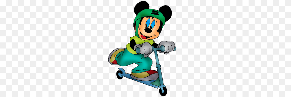 Skateboarding Clipart Mickey Mouse Clubhouse, Baby, Person, Scooter, Transportation Free Png Download