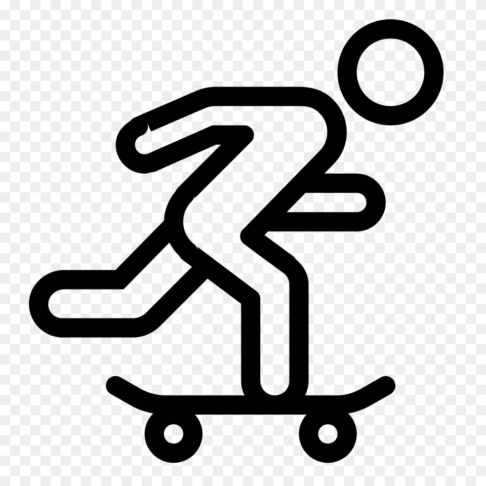 Skateboarding Icon, Gray Png Image