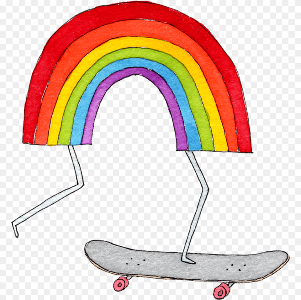 Skateboarding Rainbow, Hoop, Skateboard Free Transparent Png