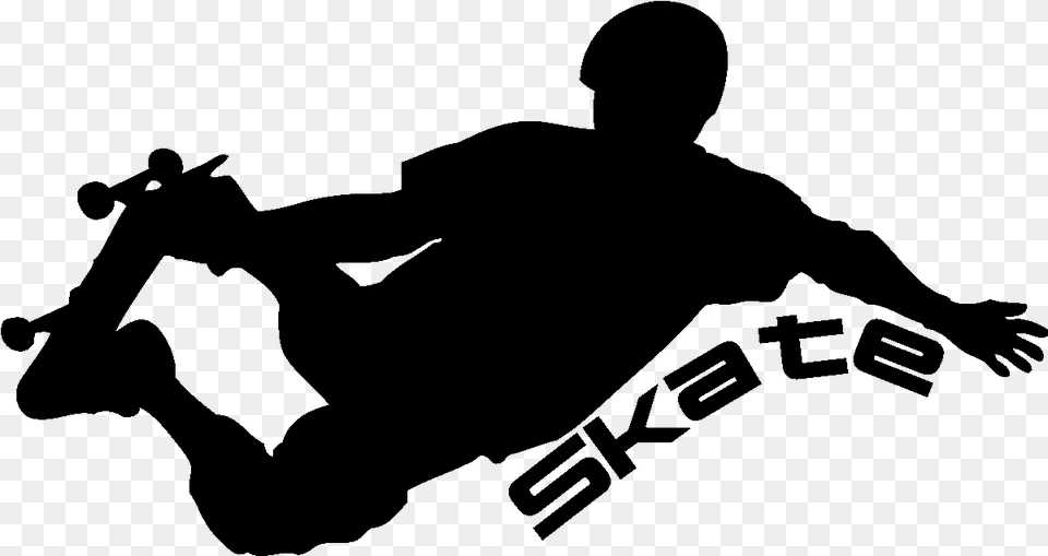Skateboarding Sport Wall Decal, Gray Free Transparent Png