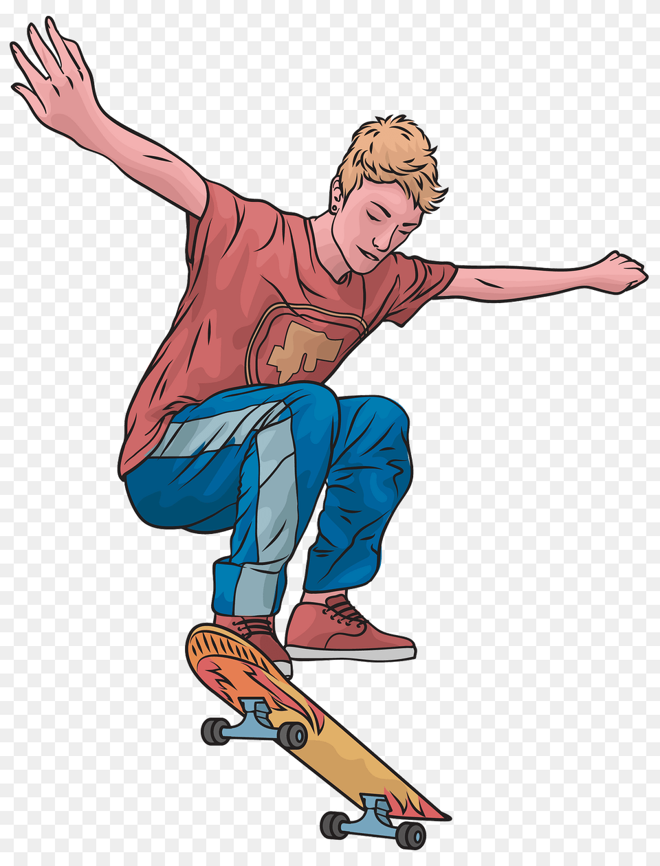 Skateboarding Trick Clipart, Person, Face, Head, Skateboard Png