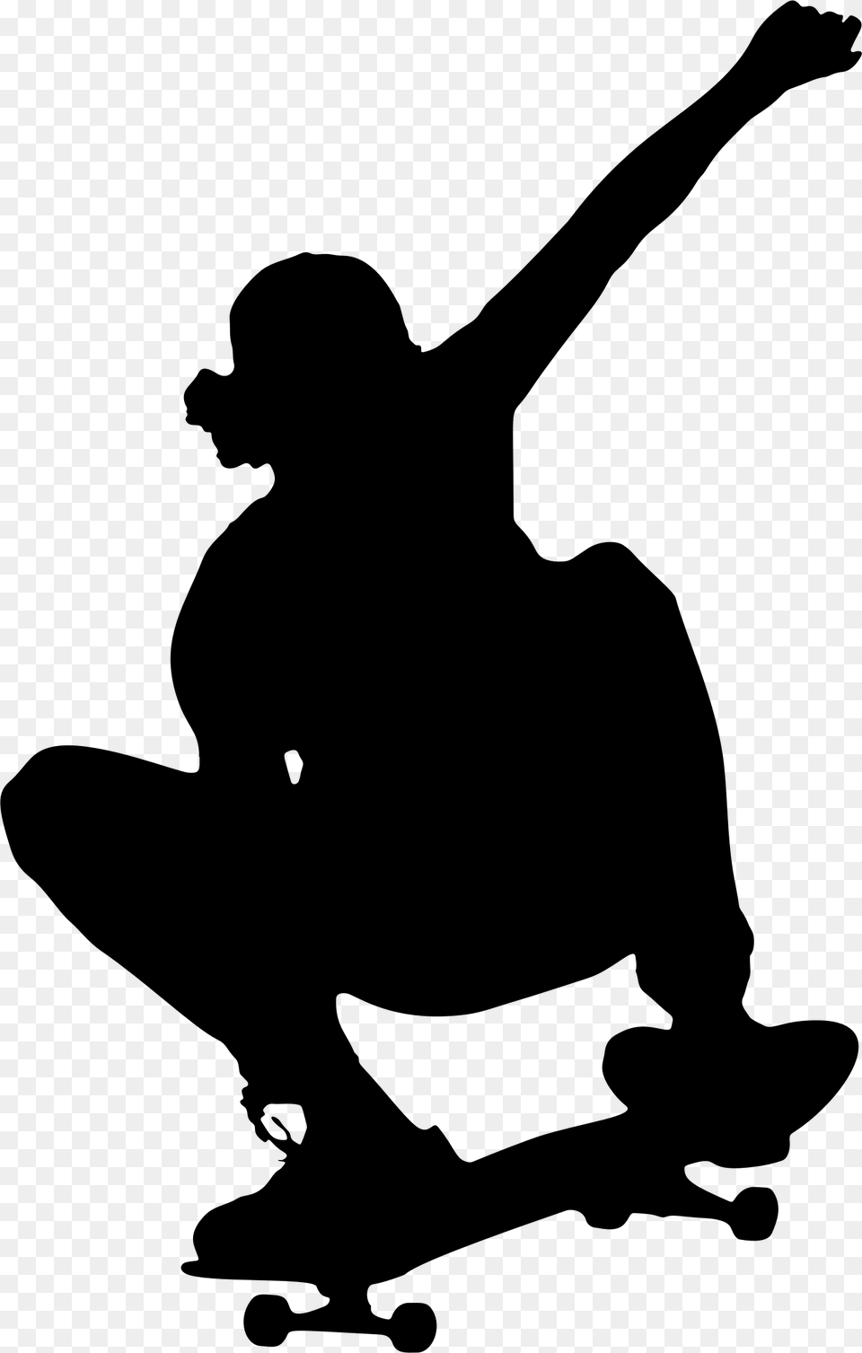 Skateboarding Trick Silhouette Icons, Gray Png Image