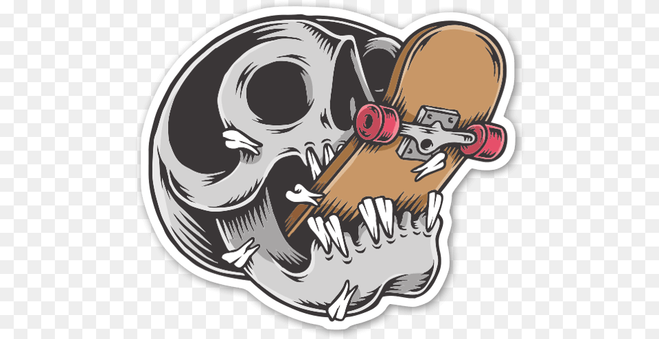 Skater Skull Sticker Cartoon, Baby, Person, Skateboard Png