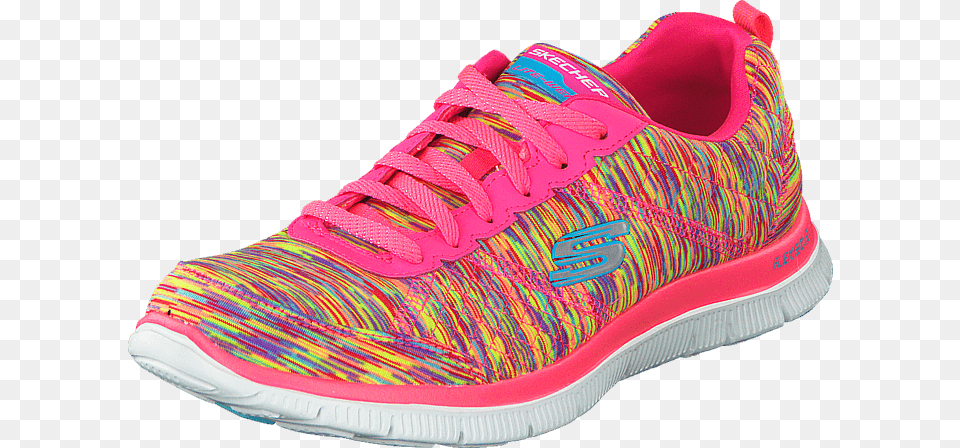 Skechers Pkmt 01 Womens Synthetic Rubber Skechers Flex Appeal Whirl Wind Pink, Clothing, Footwear, Running Shoe, Shoe Free Png