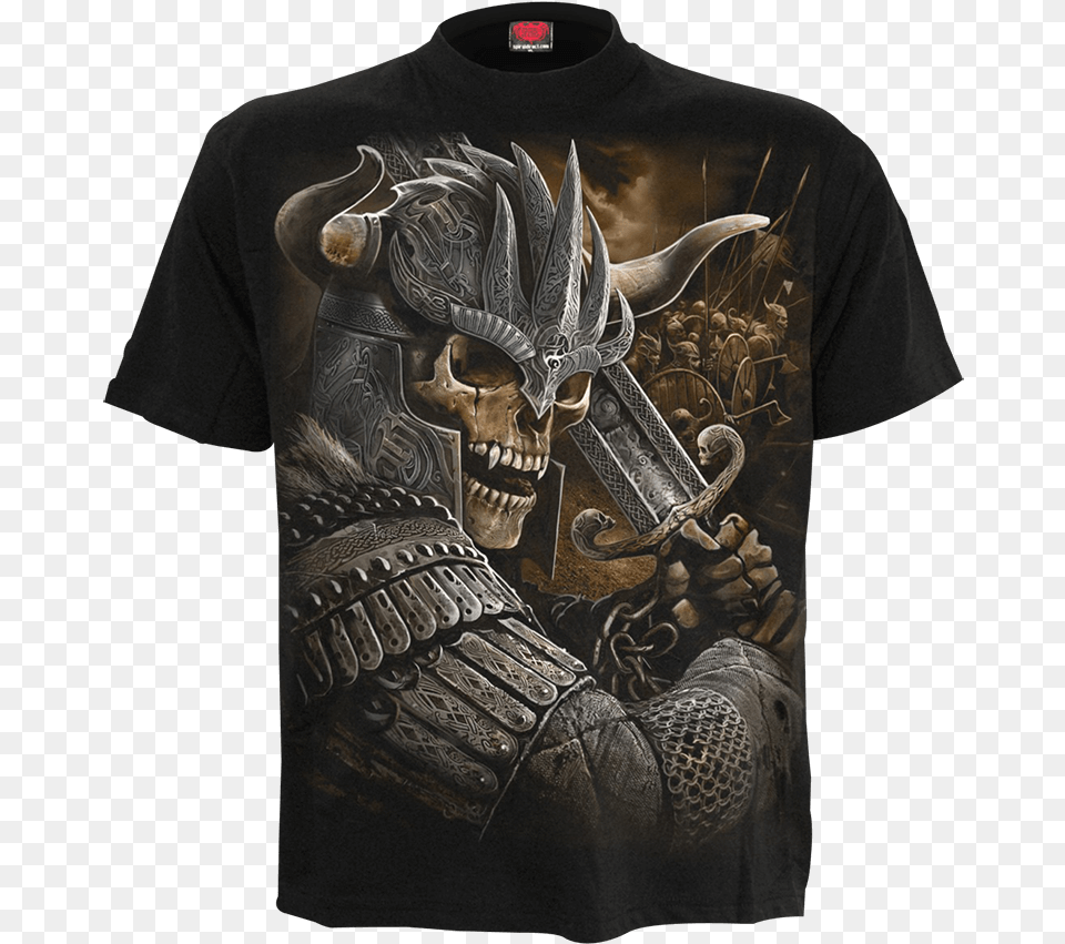 Skeletal Viking Warrior T Shirt Moki Pulover S Kapuco, Clothing, T-shirt, Person, Face Free Png Download