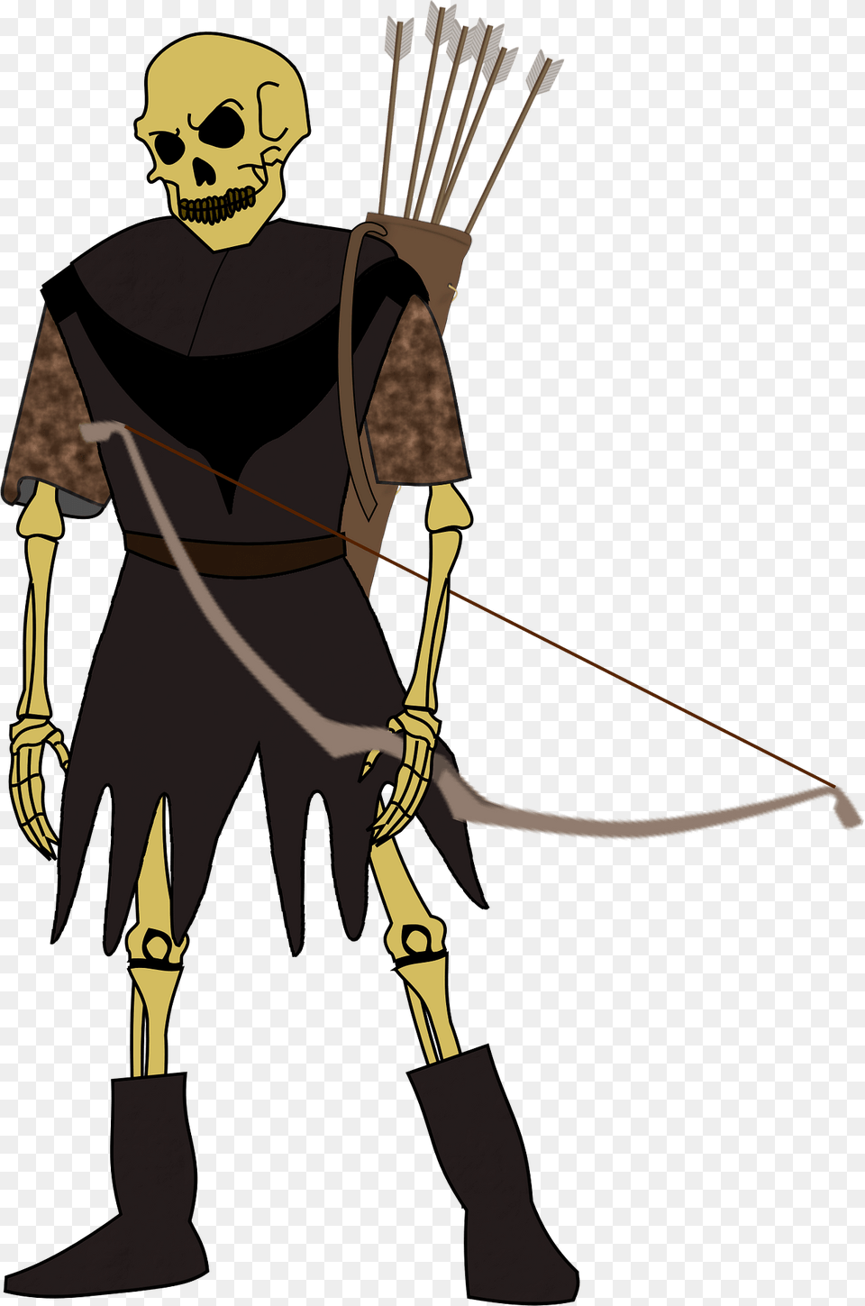 Skeleton Archer Clipart, Weapon, Person, Man, Male Png
