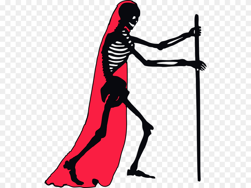 Skeleton Bones Horror Halloween Spooky Staff Clip Art, Adult, Female, Person, Woman Free Transparent Png