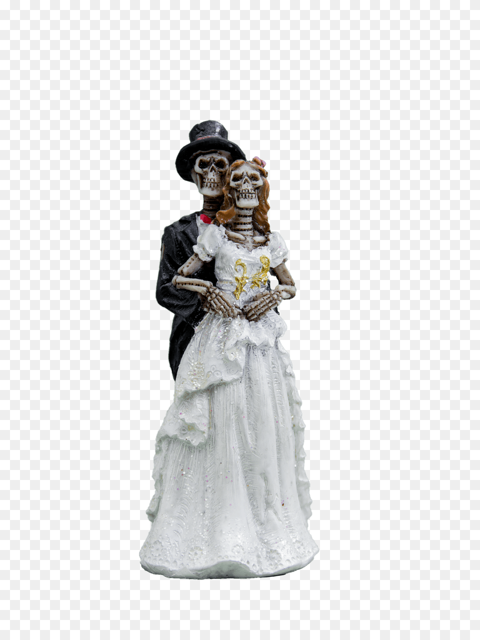 Skeleton Bride And Groom Holding, Figurine, Wedding, Person, Adult Free Png