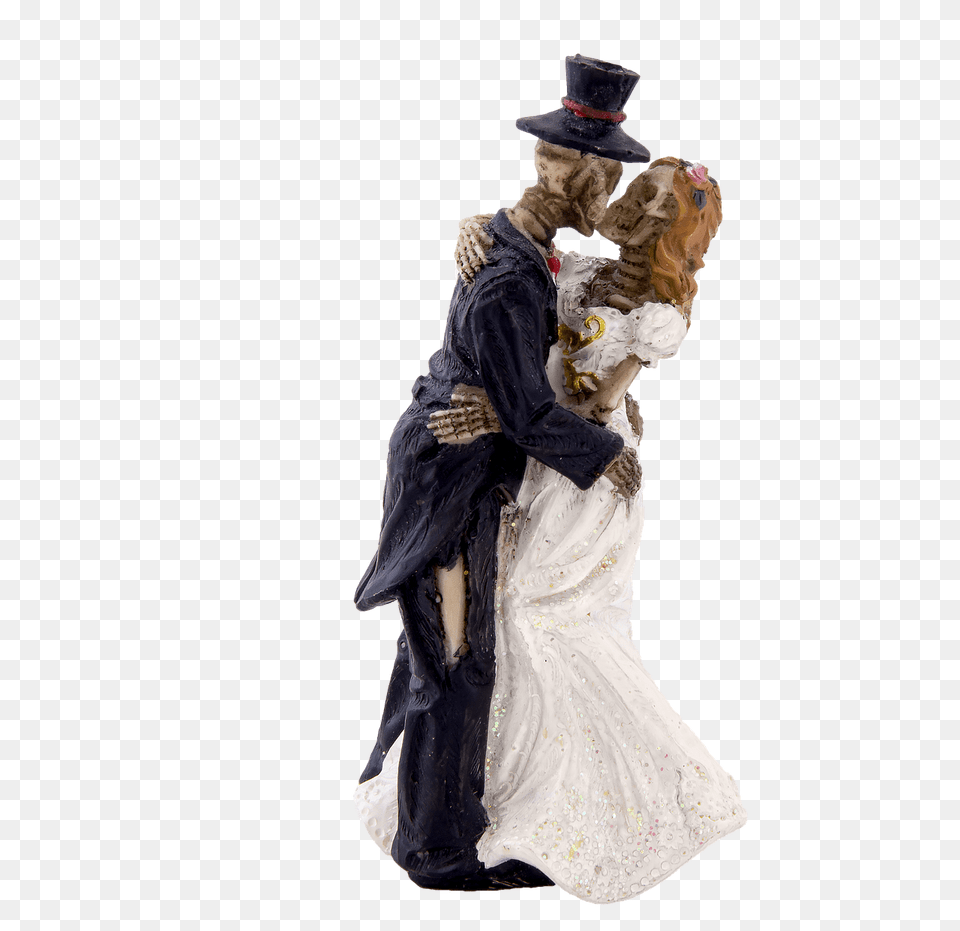 Skeleton Bride And Groom Kissing, Clothing, Figurine, Glove, Adult Png