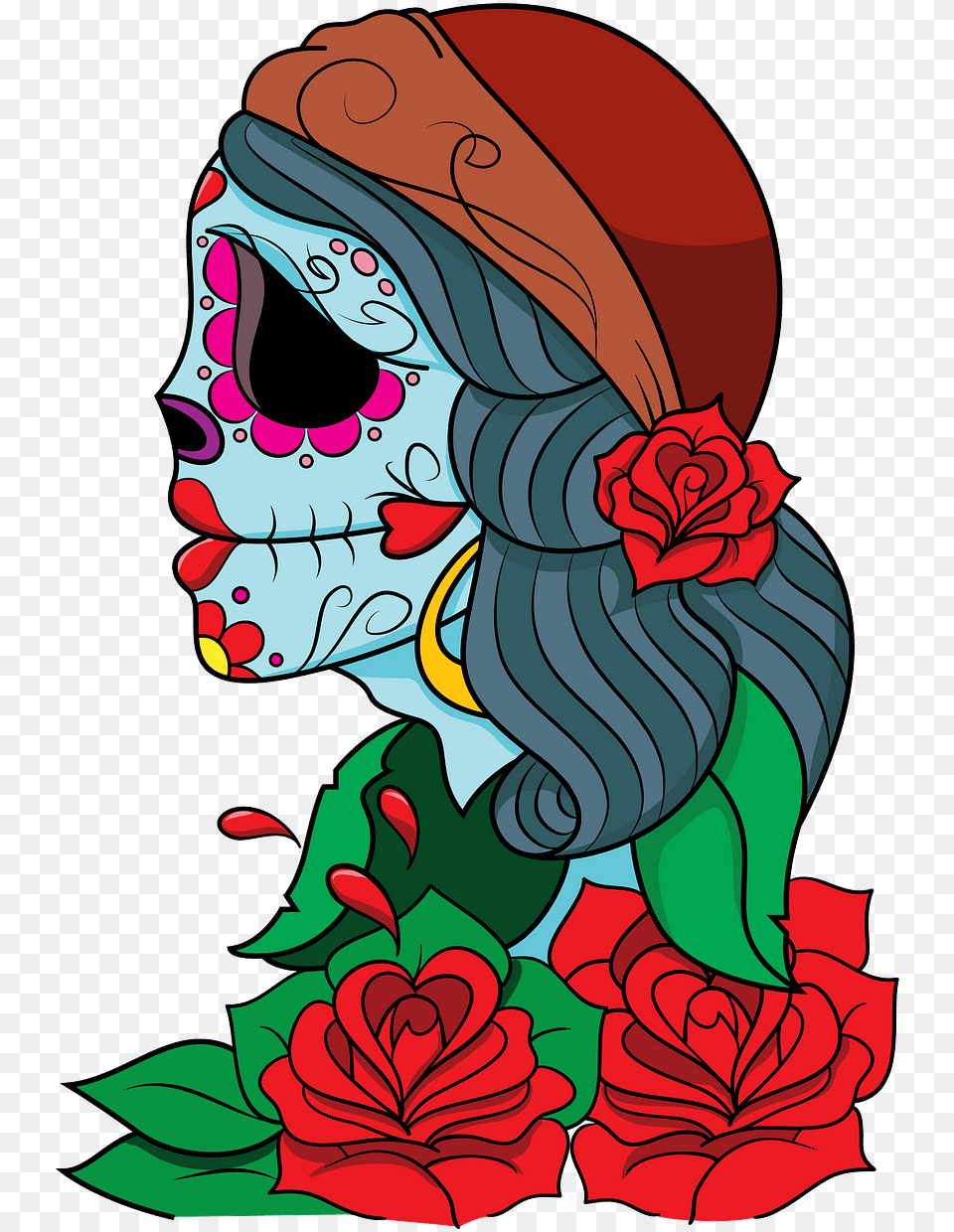 Skeleton Day Of The Dead, Art, Graphics, Floral Design, Pattern Png