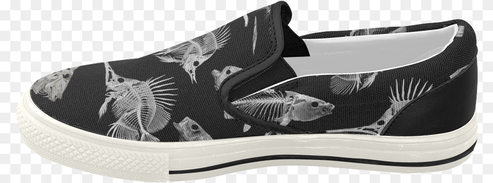 Skeleton Fish Women S Slip On Canvas Shoes Fish Skeleton, Clothing, Footwear, Shoe, Sneaker Png