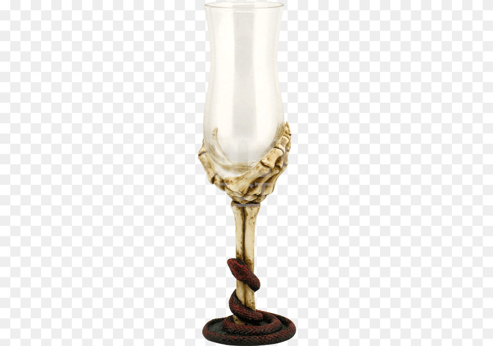 Skeleton Hand Dessert Wine Glass Museum Collection Skeleton Hand And Snake Dessert, Goblet, Alcohol, Beverage, Liquor Free Png Download