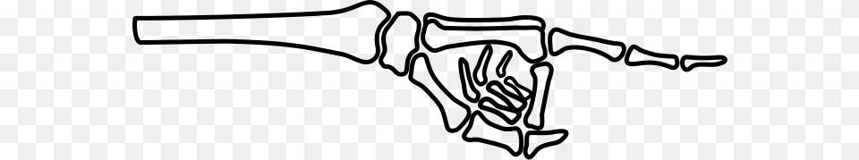 Skeleton Hand Pointing, Gray Png Image