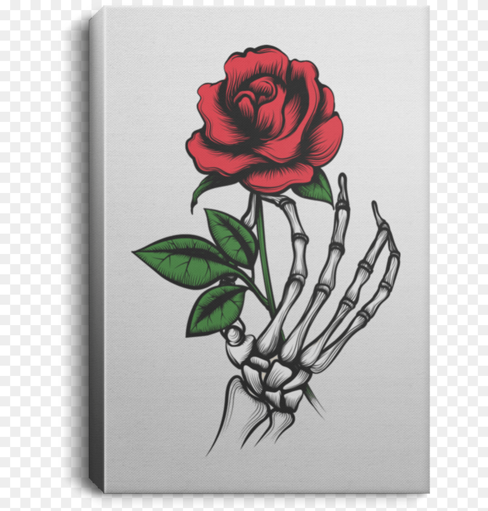 Skeleton Hand Rose Portrait Canvas Tatuajes De Rosas En La Mano, Flower, Plant, Art, Drawing Free Png