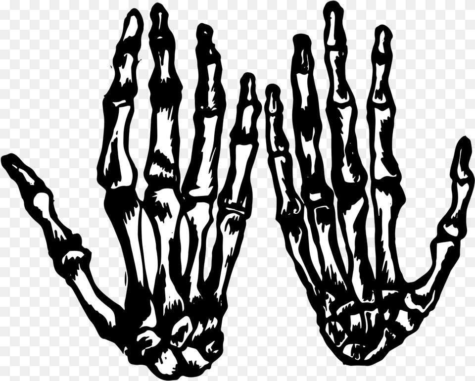 Skeleton Hands, Stencil, Electronics, Hardware, Silhouette Free Png Download