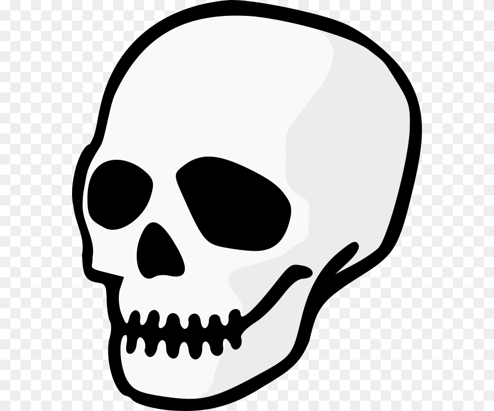 Skeleton Head Clipart Creepy Skull, Stencil Png