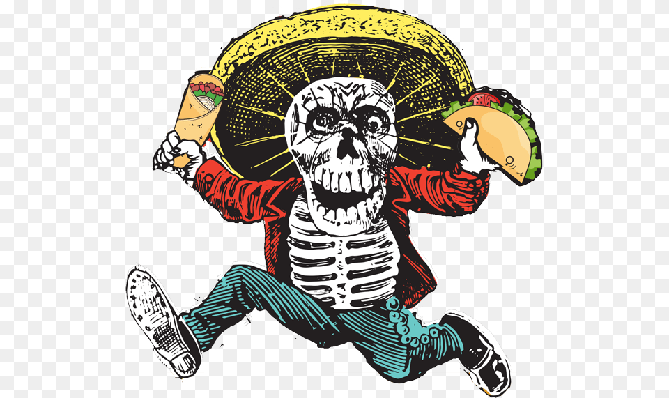 Skeleton Holding Taco, Baby, Clothing, Hat, Person Free Transparent Png