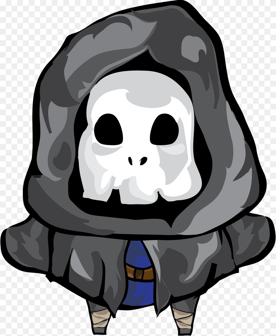 Skeleton In Black Cloak Clipart, Clothing, Hood, Hoodie, Knitwear Free Png