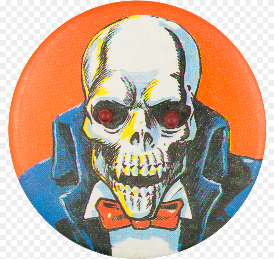 Skeleton In Bow Tie Art Button Museum, Badge, Logo, Symbol, Baby Png Image