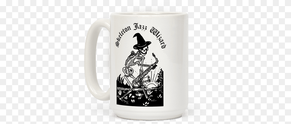 Skeleton Jazz Wizard Coffee Mug Baseball Tee, Cup, Stein, Person Free Png