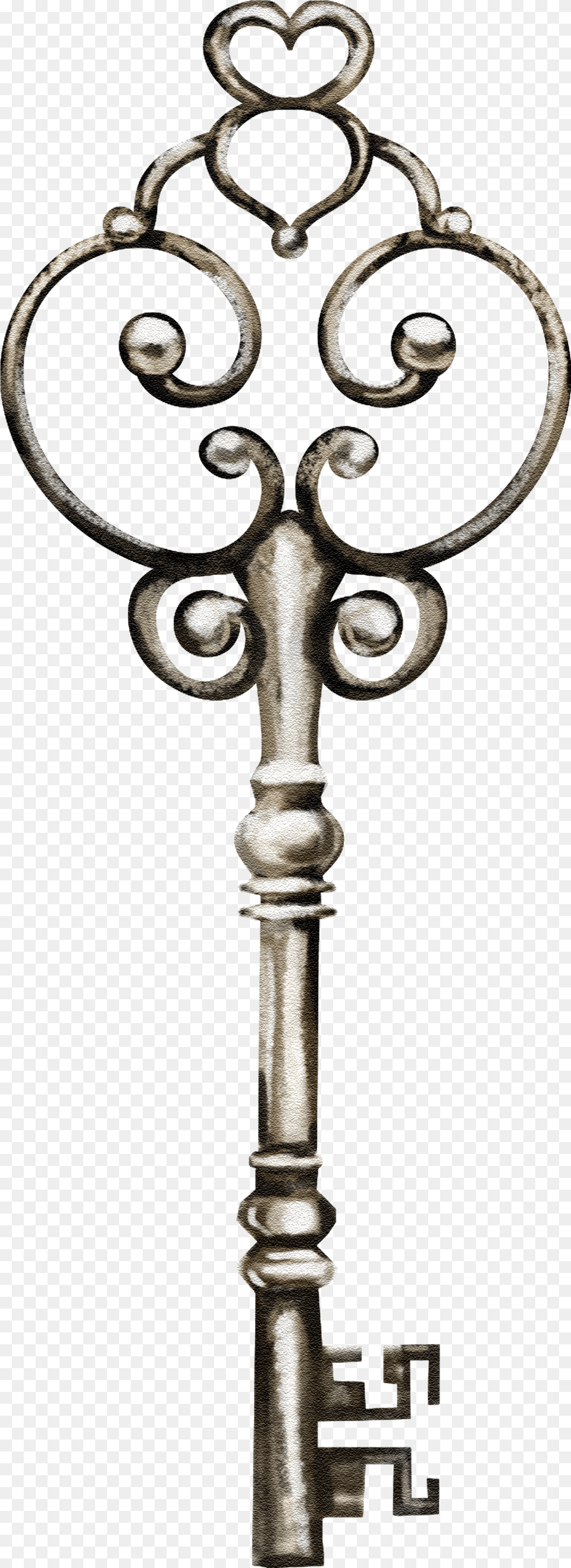 Skeleton Key And Flowers Free Png