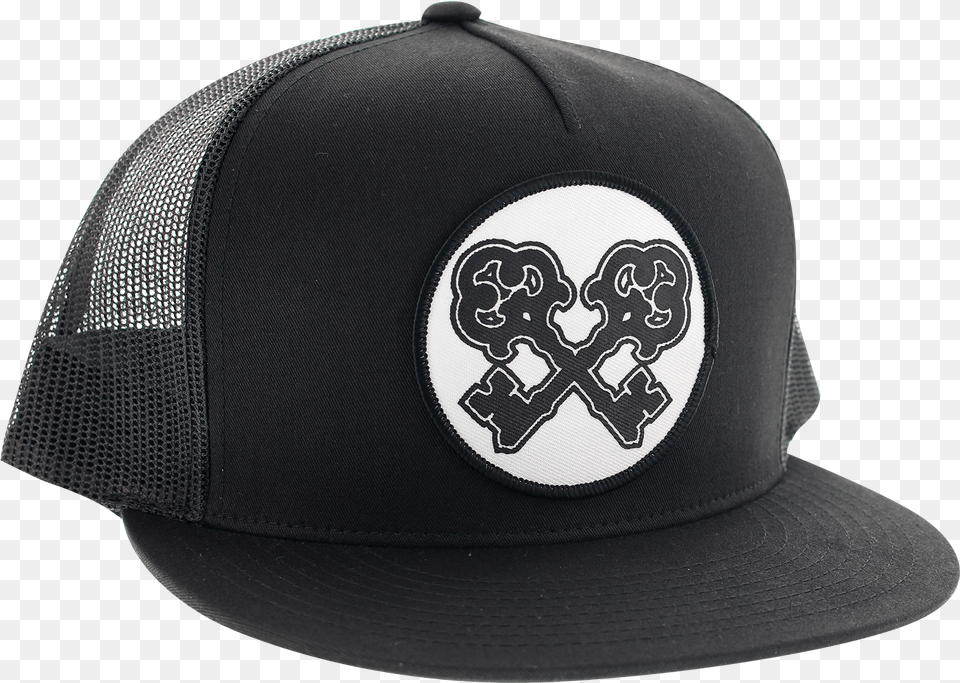 Skeleton Key Cross Keys Mesh Skate Hat Skeleton Key Mfg Cross Keys Black Mesh Trucker Hat, Baseball Cap, Cap, Clothing Free Png Download