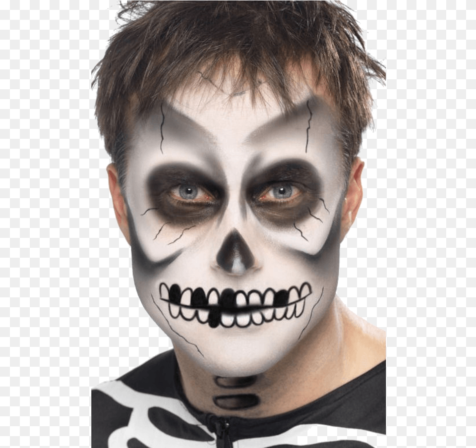 Skeleton Makeup Amp Applicator Halloween Ghost Face Paint, Adult, Female, Head, Person Free Png