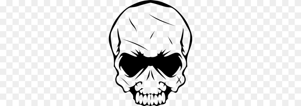 Skeleton Skull Bone Drawing Head, Gray Free Png Download