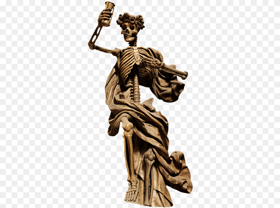 Skeleton The Death Sculpture Statue Death Sculpture, Adult, Bride, Female, Person Free Transparent Png
