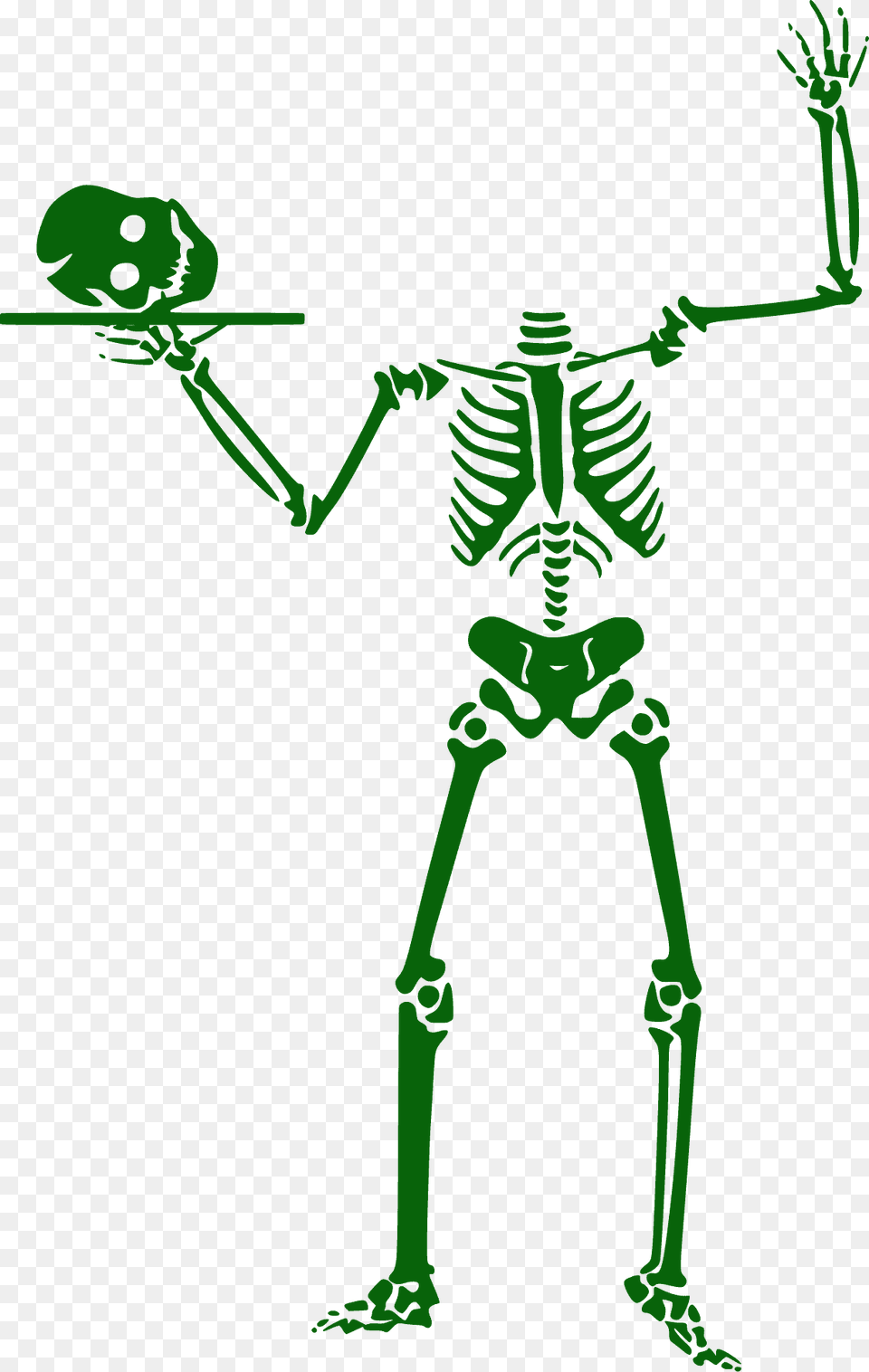 Skeleton With Skull On A Tray Silhouette Free Png Download