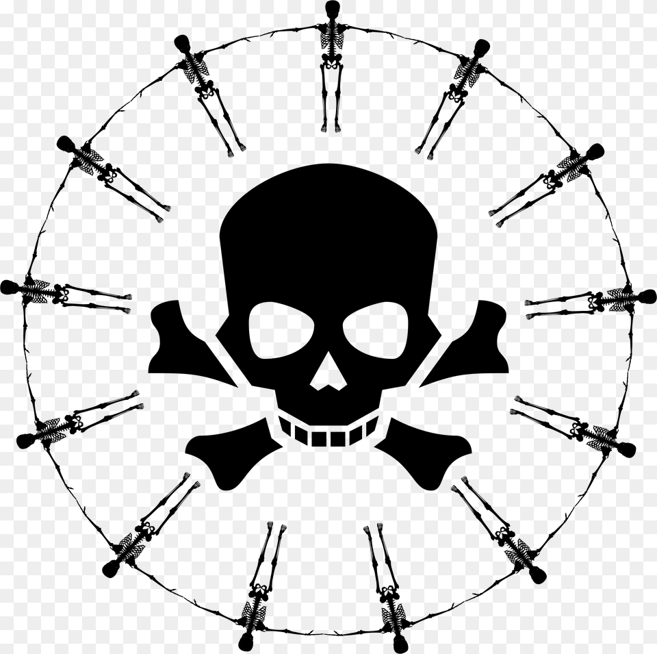 Skeletons Circle Skull And Crossbones Clip Arts Skull Vector, Gray Free Png Download