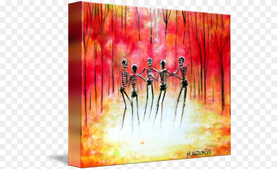 Skeletons Dancing In A Autumn Ring By Heather Calderon Autumn Ring, Modern Art, Art, Canvas, Wedding Free Transparent Png