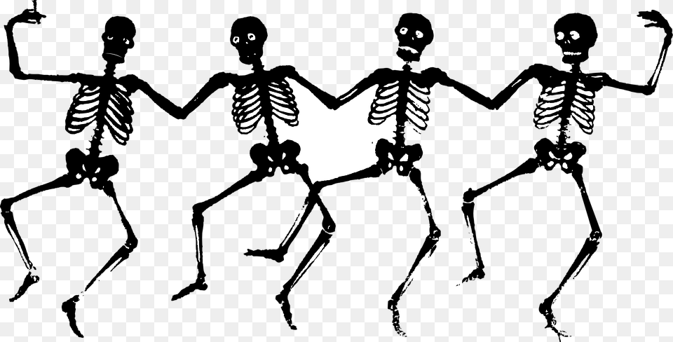 Skeletons Human Dancing Funny Halloween Halloween Clipart, Leaf, Plant, Silhouette, Adult Free Png Download