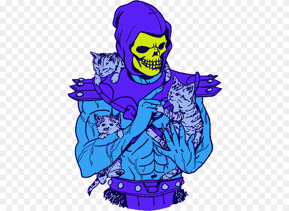 Skeletor Baby Onesie Skeletor Kitten, Person, Art, Head, Face Free Png Download