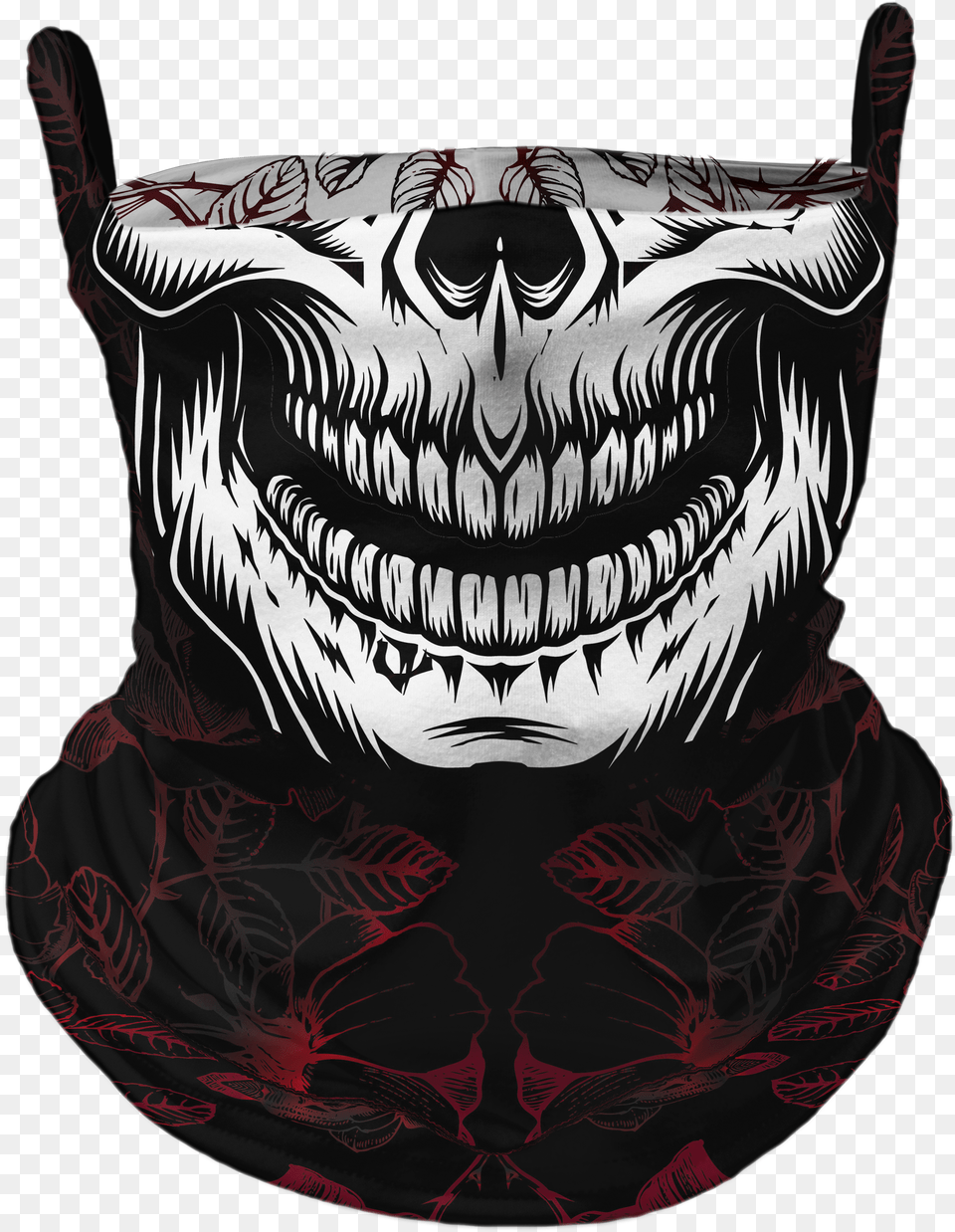 Skeletor Roses Premium Fitted Neck Gaiter With Ear Support Skull Face Mask, Animal, Fish, Sea Life, Shark Free Transparent Png