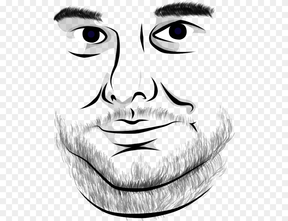 Sketch, Beard, Face, Head, Person Png Image