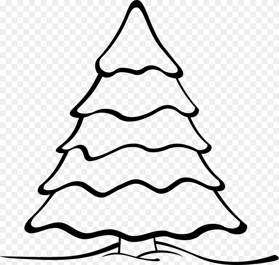 Sketch Christmas Tree Drawing, Gray Free Png Download