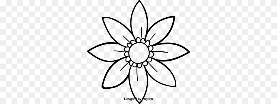 Sketch Flower Images Vectors And Daisy, Plant, Stencil, Pattern Free Png Download