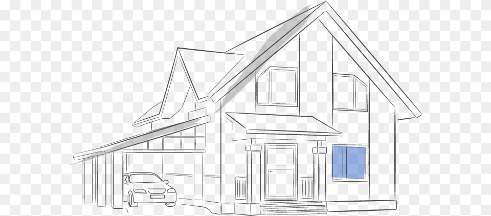 Sketch Of A House House, Architecture, Building, Housing, Car Free Png