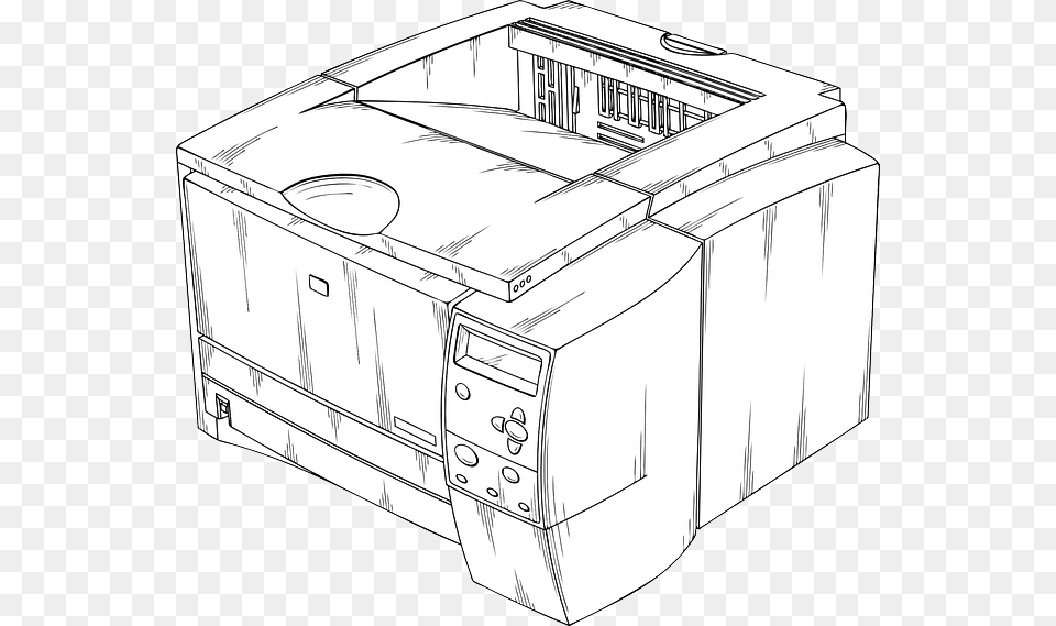 Sketch Of Laser Printer, Computer Hardware, Electronics, Hardware, Machine Free Png
