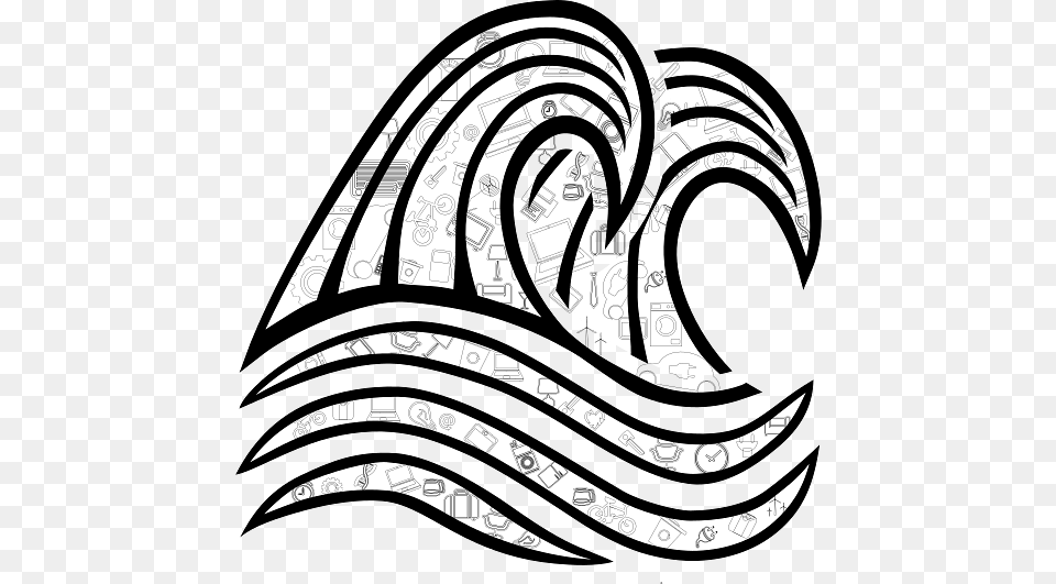 Sketch Of Waves, Art, Graphics Free Png Download