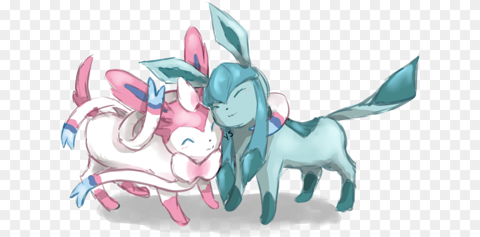 Sketch Request Sylveon And Glaceon By Suishouyuki, Book, Comics, Publication, Baby Free Transparent Png