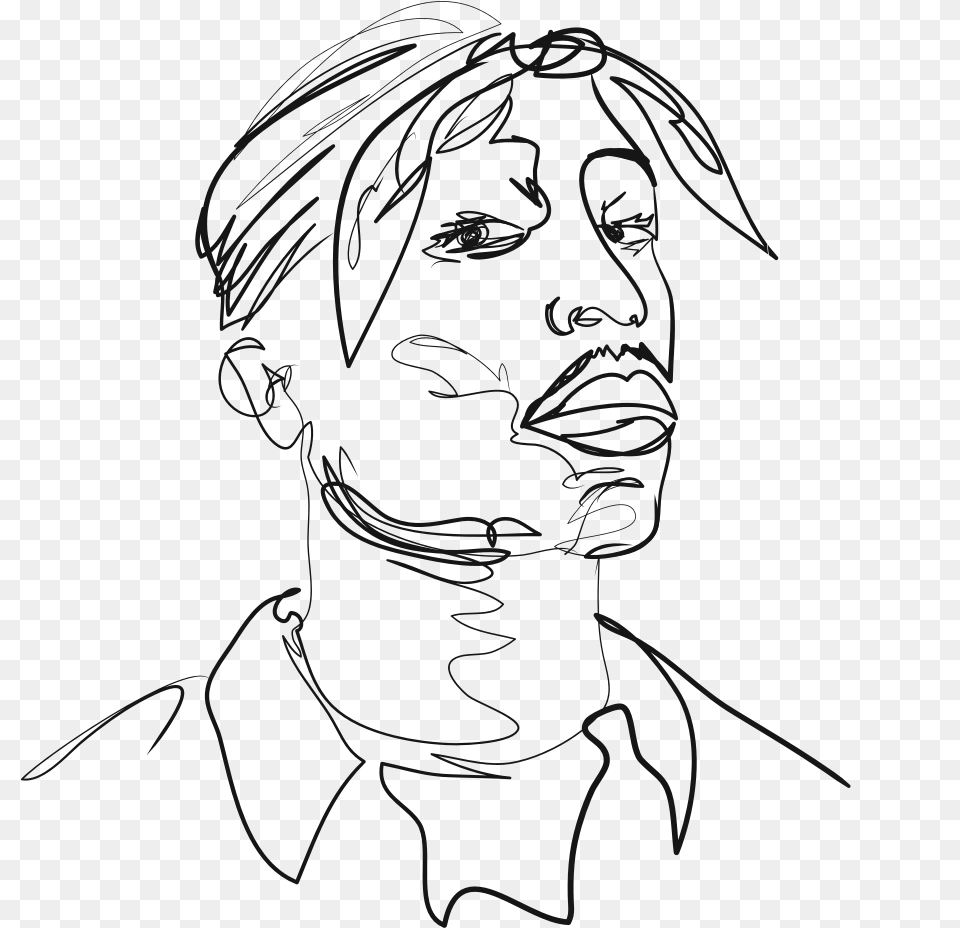 Sketch Tupac Clipart, Stencil, Art, Drawing, Photography Free Png