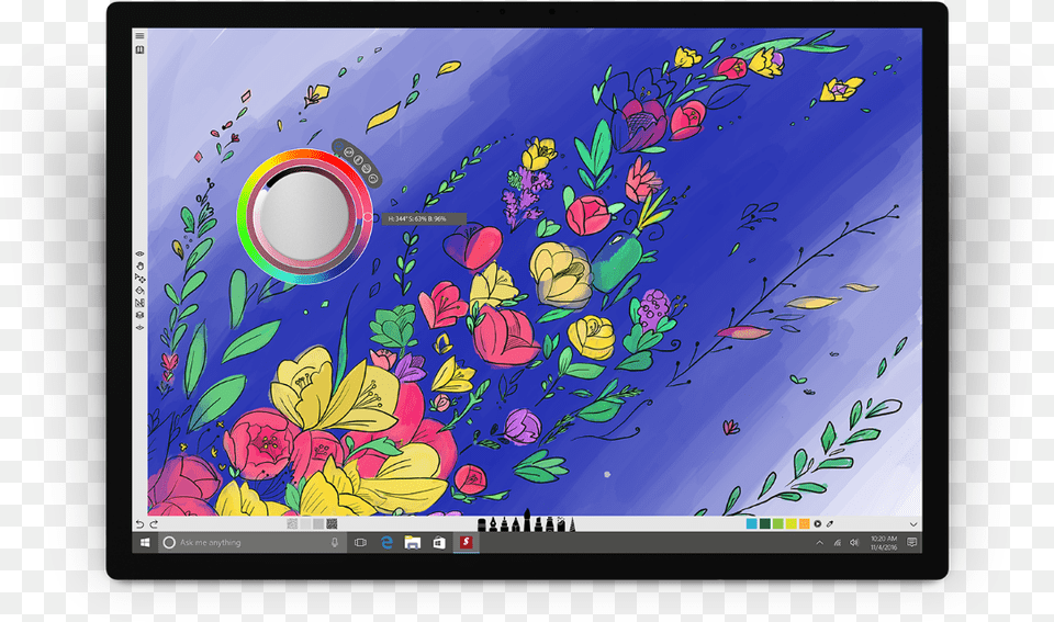 Sketchable App Running On Surface With Surface Dial Surface Dial, Art, Pattern, Floral Design, Graphics Free Png Download