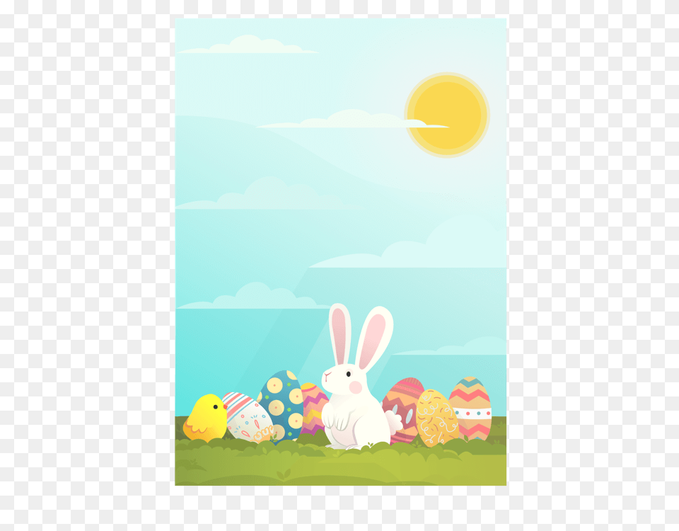 Sketchables Easter Bunny Background With Eggs Free Png